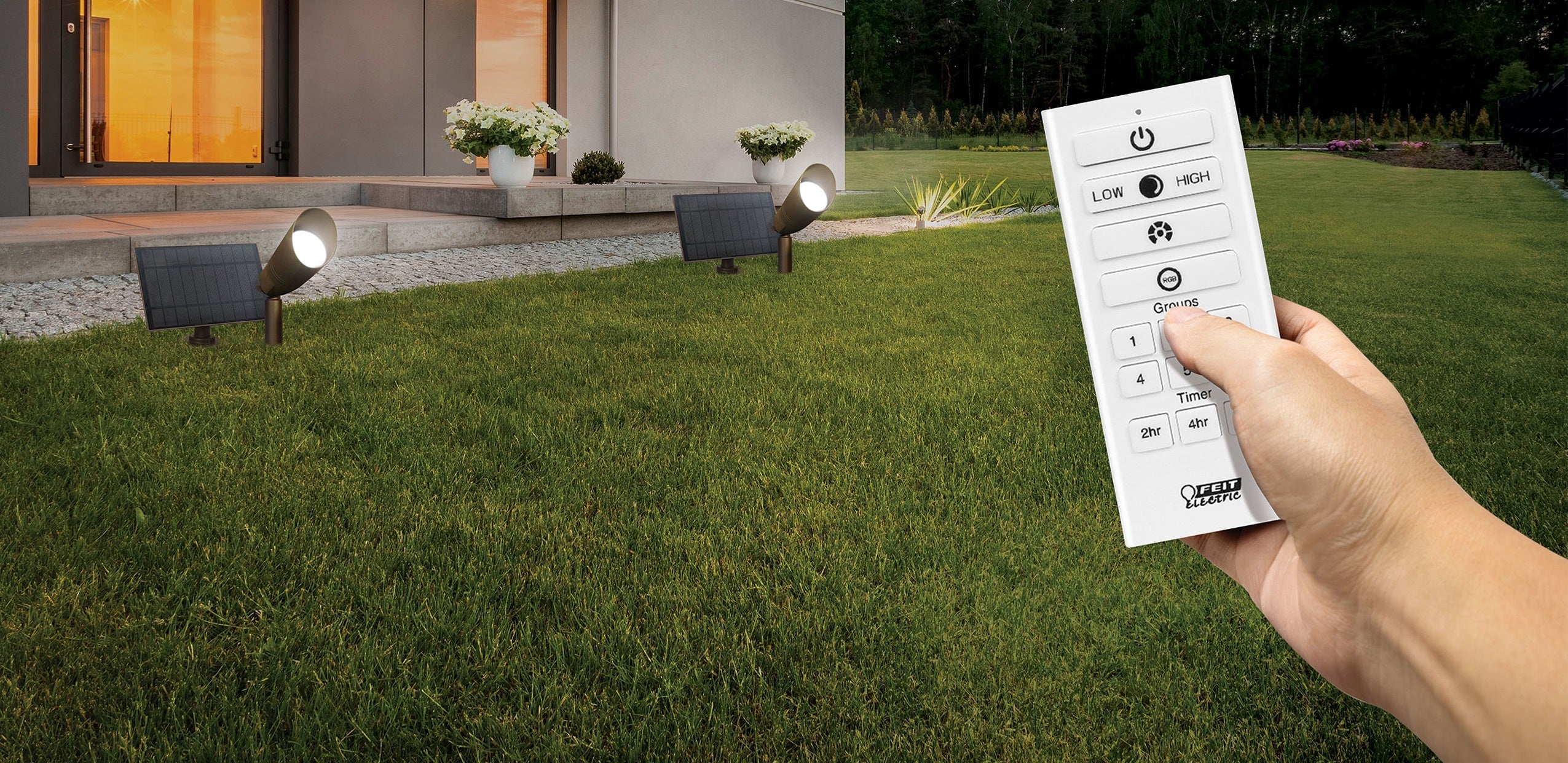 feit onesync solar powered 100 w led spot light kit