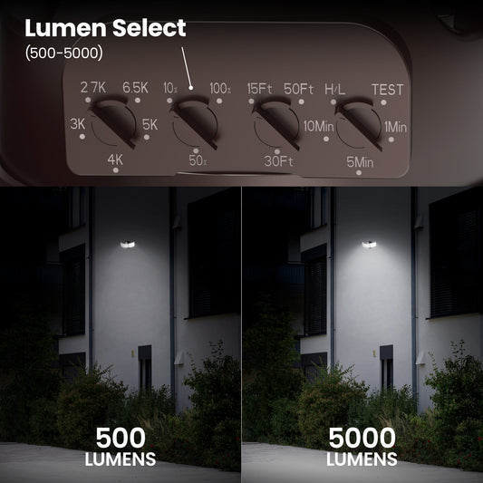 10.5 in. Adjustable White Triple Head Motion Security Flood Light, Bronze