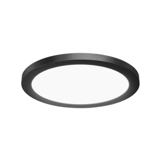 11 in. 12.5W (60W Replacement) Selectable White Matte Black Round Flat Panel Ceiling Downlight with Switch Mode