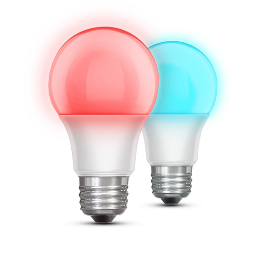 5W Color Changing A19 (E26 Base) LED Party Light Bulb with Remote Control (2-Pack)