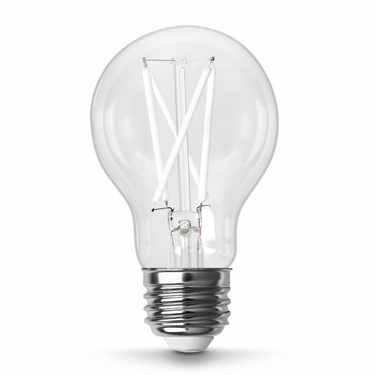8.8W (60W Replacement) Soft White (2700K) A19 (E26 Medium Base) Dimmable Exposed White Filament LED Light Bulb (2-Pack)