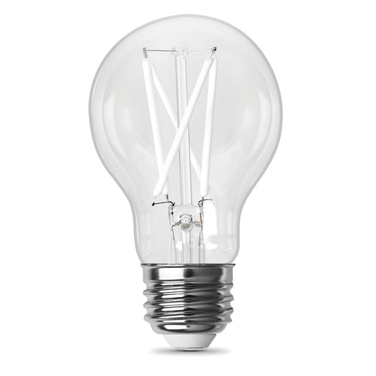 8.8W (60W Replacement) Daylight (5000K) A19 (E26 Medium Base) Dimmable Exposed White Filament LED Light Bulb (2-Pack)