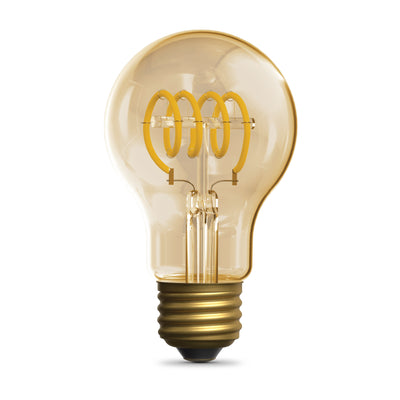 5.5W (40W Replacement) Amber AT19 E26 Dimmable Vintage Spiral Filament LED Bulb, Warm Light