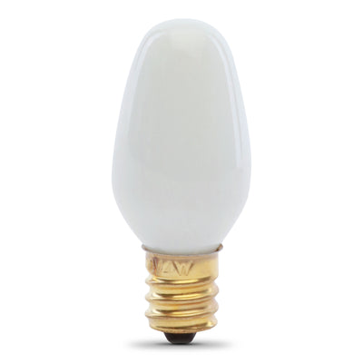 4W Soft White (2700K) C7 Shape E12 Candelabra Base White Incandescent Dimmable Night Light (4-Pack)