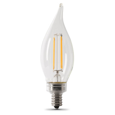10W (100W Replacement) Daylight (5000K) Flame Tip Filament LED (2-Pack)