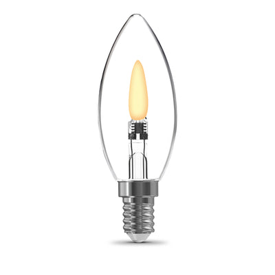 Flicker Flame LED B10 Candle Bulb E12 Base (2-Pack)