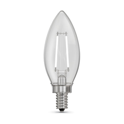 10W (100W Equivalent) Daylight (5000K) B10 Shape (E12 Base) Torpedo Tip LED Exposed White Filament Bulb (2-Pack)