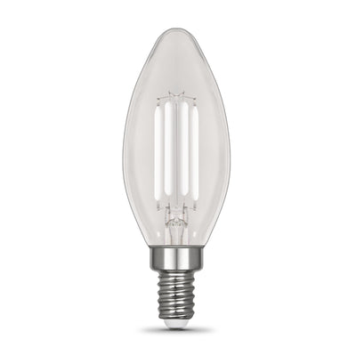 5.5W (60W Replacement) Daylight (5000K) Chandelier B10 (E12 Base) Torpedo Tip White Filament Light Bulb (2-Pack)