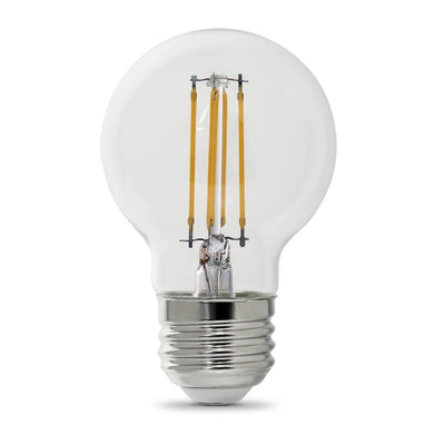 40W Replacement G16 1/2 Medium Base Soft White Dimmable Enhance Glass Filament Globe LED (2-Pack)