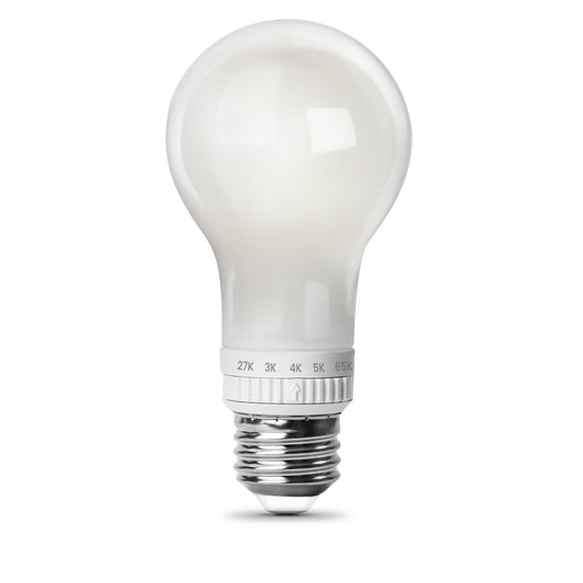 8.8W (60W Replacement) Adjustable White E26 Base A19 Dimmable White Glass LED Bulb (6-Pack)