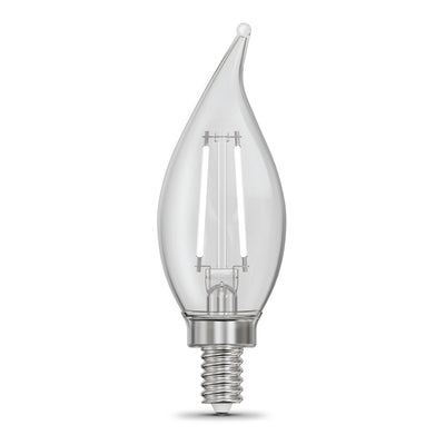 10W (100W Replacement) Daylight (5000K) E12/E26 Base BA10 Dimmable Flame Tip White Filament LED Bulb (3-Pack)