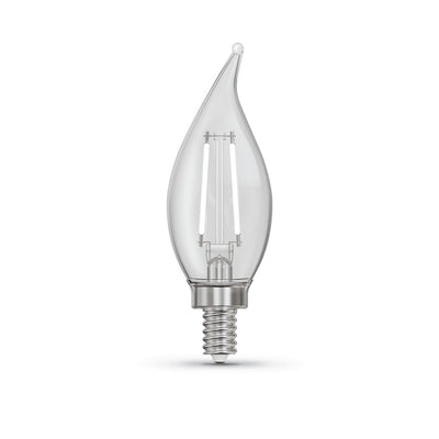 3.3W (40W Equivalent) Daylight White (5000K) BA10 (E12 Base) Flame Tip Exposed White Filament LED Bulb (3-Pack)