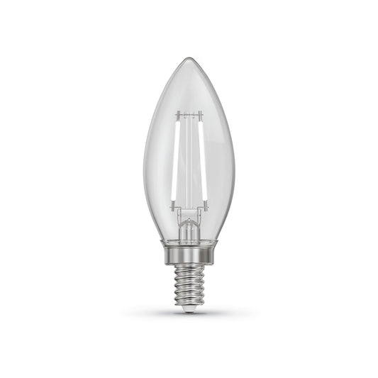3.3W (40W Equivalent) Daylight White (5000K) B10 (E12 Base) Torpedo Tip Exposed White Filament LED Bulb (3-Pack)