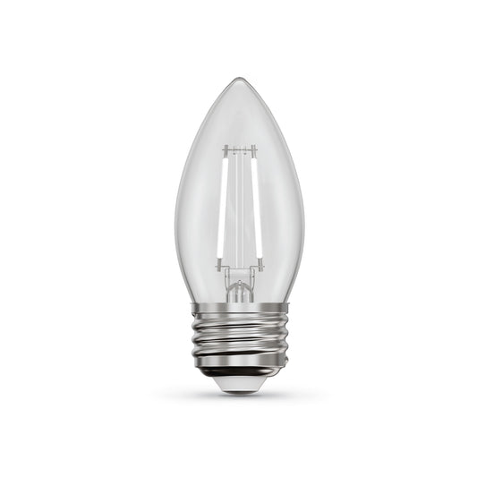 5.5W (60W Equivalent) Daylight White (5000K) Chandelier B10 (E26 Base) Torpedo Tip White Filament LED Bulb (3-Pack)