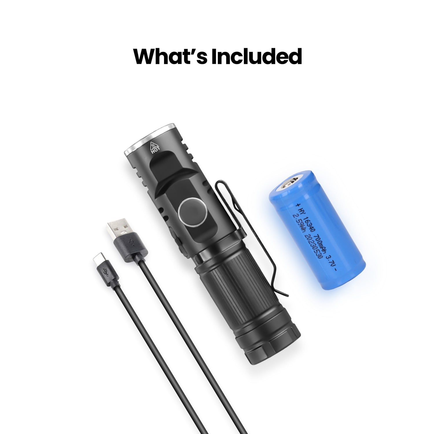 Rechargeable LED Pivot Flashlight with Magnetic Base and Clip