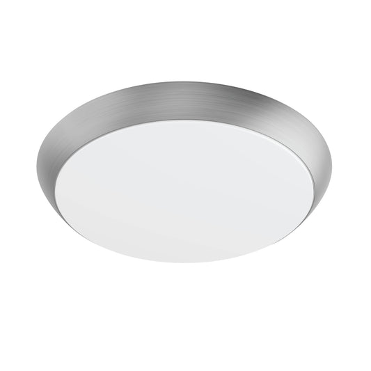 11 in. Dimmable Adjustable White LED Flush Mount Ceiling Fixture, Brushed Nickel