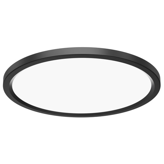 11 in. 13.7W (75W Replacement) Selectable White Round Black LED Flat Panel Ceiling Light with Switch Mode (2-Pack)