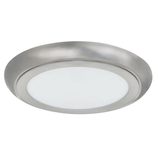 13 in. Round 3-in-1 Selectable Color Flush Mount LED Nickel Edgelit Flat Panel Ceiling Fixture
