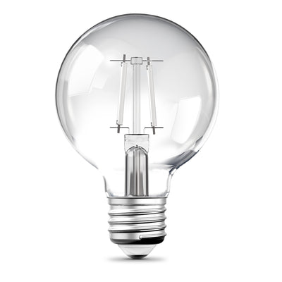 5.5W (60W Replacement) Adjustable White E26 Base Globe White Filament LED Bulb (2-Pack)