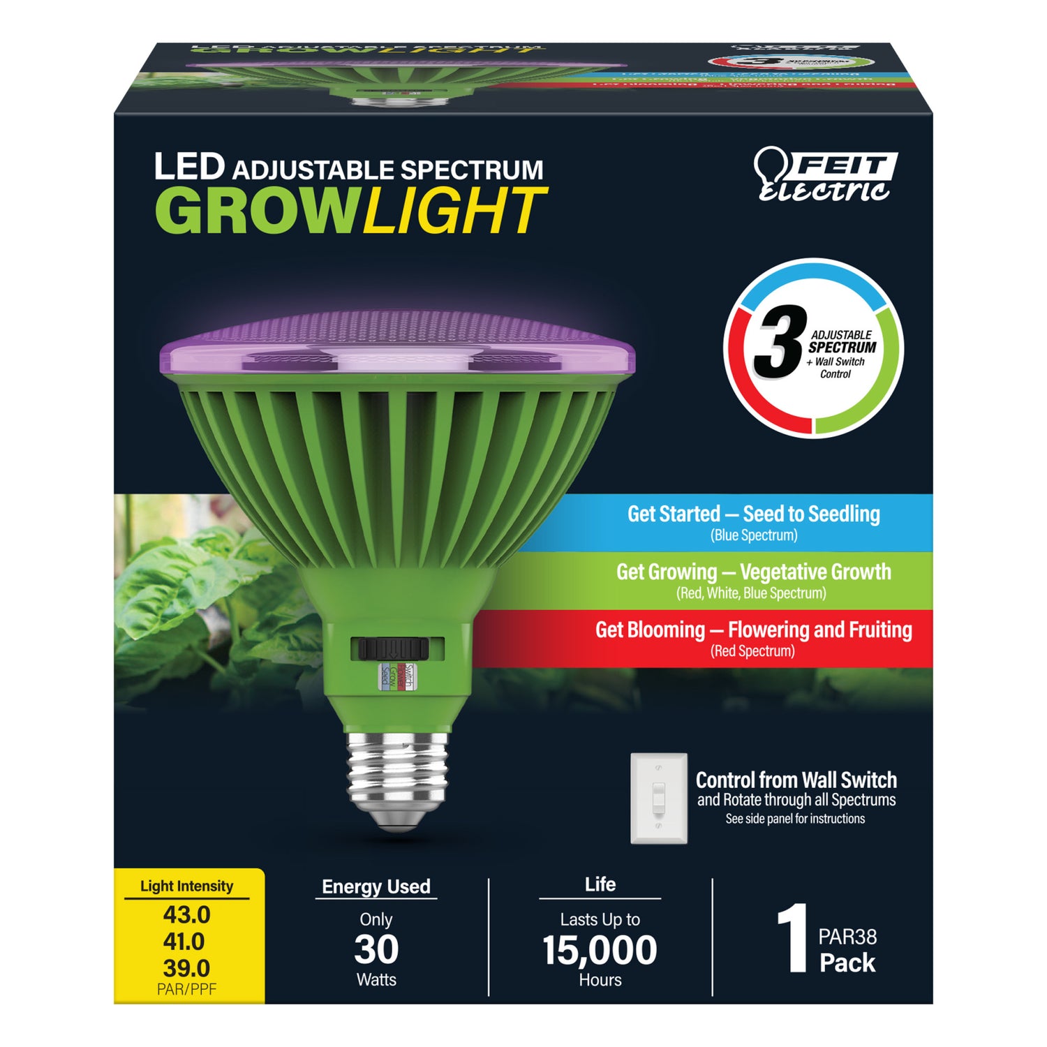 30W PAR38 Selectable Spectrum LED Grow Light
