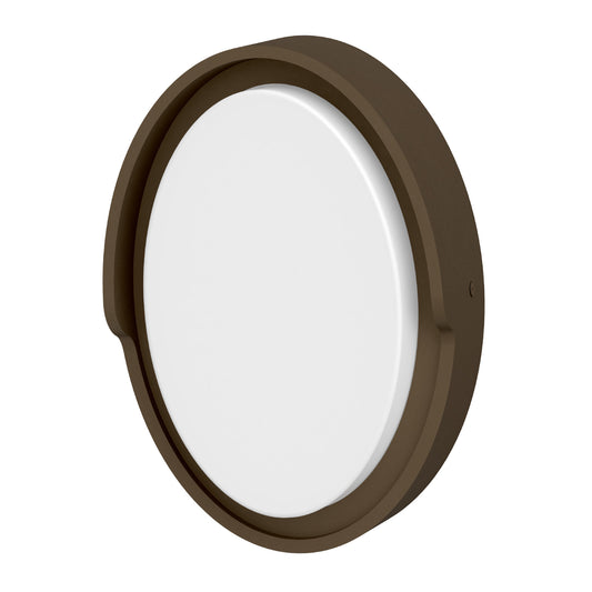 17W 1200 Lumen Adjustable White Dusk to Dawn Oval Outdoor Wall Light, Bronze