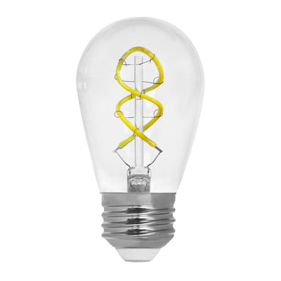 1.3W (11W Equivalent) Warm White (2100K) S14 Base (E26 Replacement) LED Spiral Filament String Light Bulb Replacement (4-Pack)
