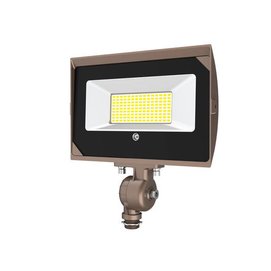 50W Cool White 4000K 5600 Lumens Bronze LED Flood Light (2-Pack)
