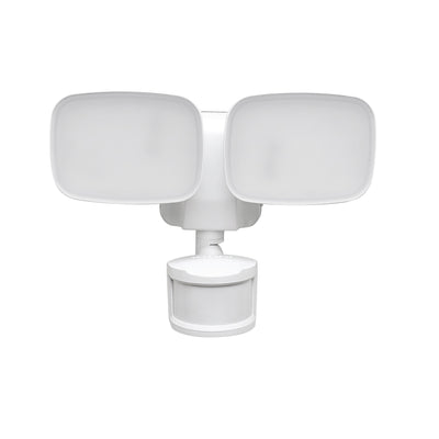 9.5 in. Daylight White (5000K) White Dual Head LED Flood Solar Security Lights with Motion Sensor