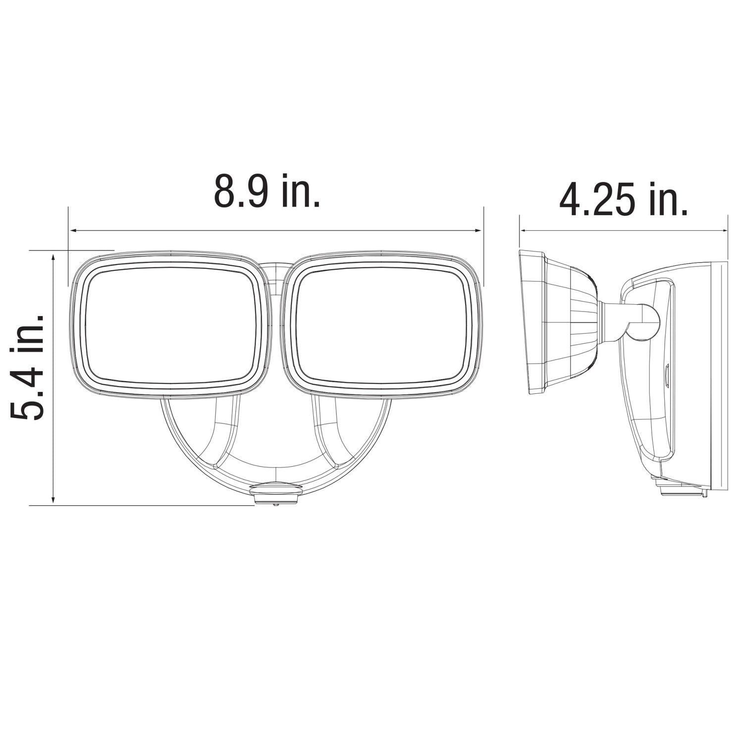 9 in. 28W Tunable White Smart Dual Head LED Security Flood Light, White