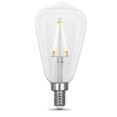 5.5W (60W Replacement) ST15 E26 Dimmable Straight Filament Clear Glass Vintage Edison LED Light Bulb, Soft White
