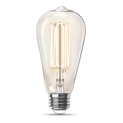 3.8W (40W Replacement) ST19 E26 Dimmable Exposed Thin Filament Clear Glass Vintage Edison LED Light Bulb, Soft White (2-Pack)