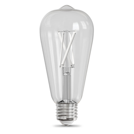8.8W (60W Replacement) Adjustable White 5CCT E26 Base ST19 LED White Filament Bulb (2-Pack)