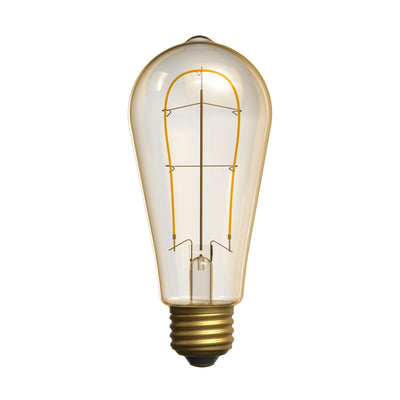 3.8W (40W Replacement) Amber ST19 E26 Dimmable Vintage U Filament Edison LED Bulb, Warm Light (2-Pack)