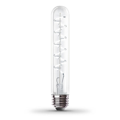 4.5W (40W Replacement) T10 E26 Dimmable Spiral Filament Clear Glass Vintage Edison LED Light Bulb, Daylight