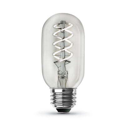 4.5W (40W Replacement) T14 E26 Spiral Filament Clear Glass Vintage Edison LED Light Bulb, Daylight