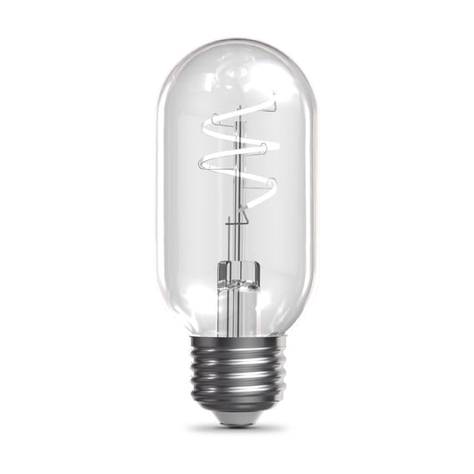 5.5W (60W Replacement) T14 E26 Dimmable Designer Spiral White Filament LED Bulb, Soft White (2-Pack)