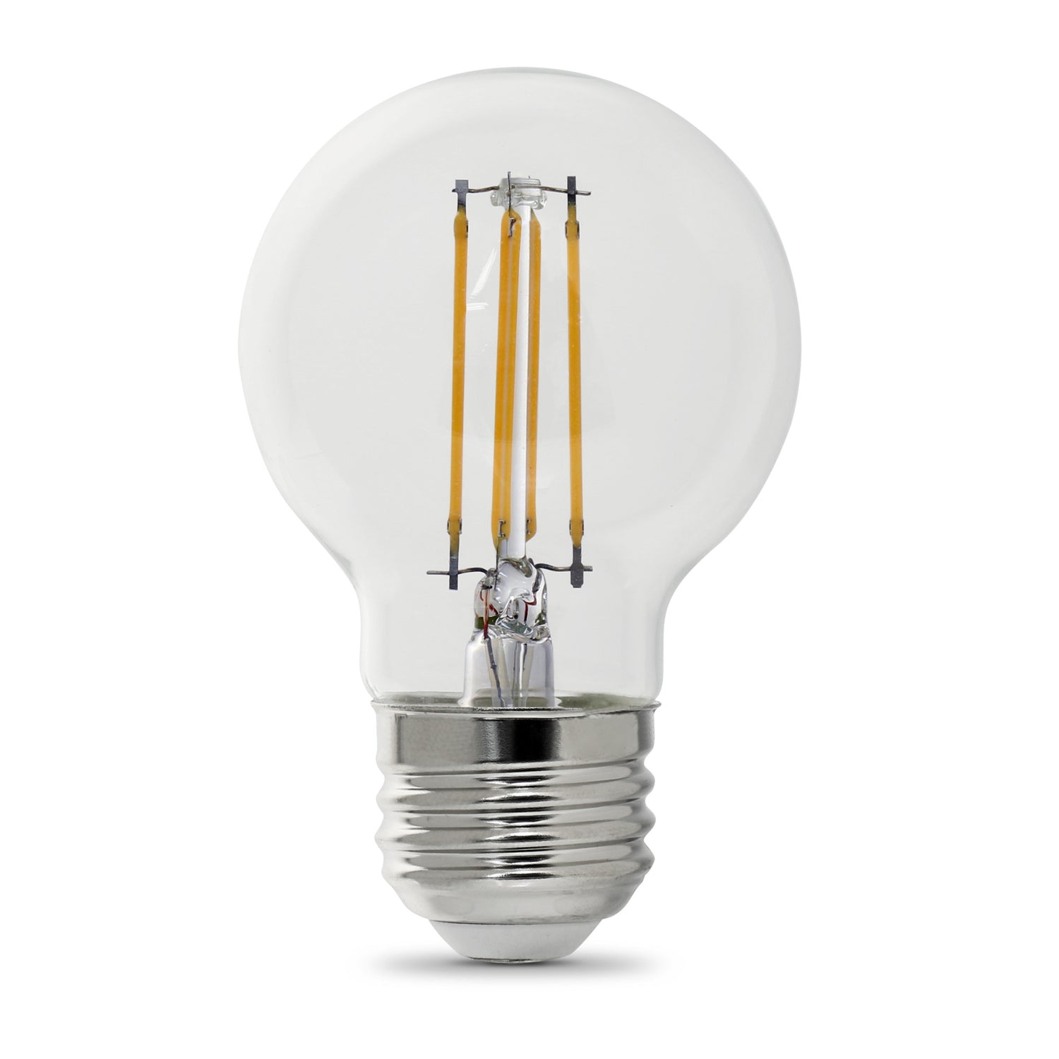 40W Replacement G16 1/2 Medium Base Soft White Dimmable Enhance Glass Filament Globe LED (2-Pack)