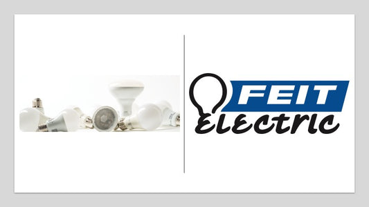 Feit logo with bulbs