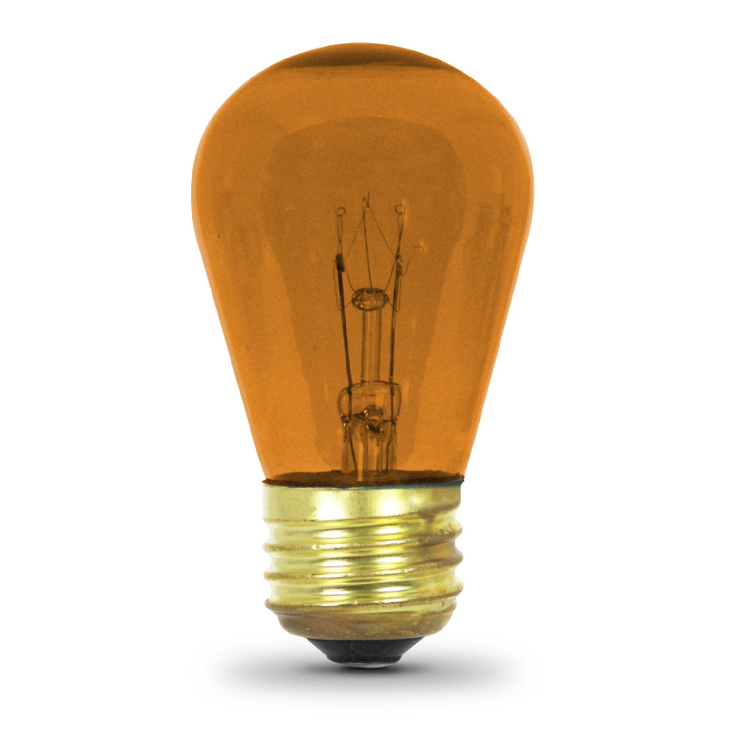 11W Orange Light S14 Base (E26 Replacement) Exposed Filament Incandescent Sign Light Bulb