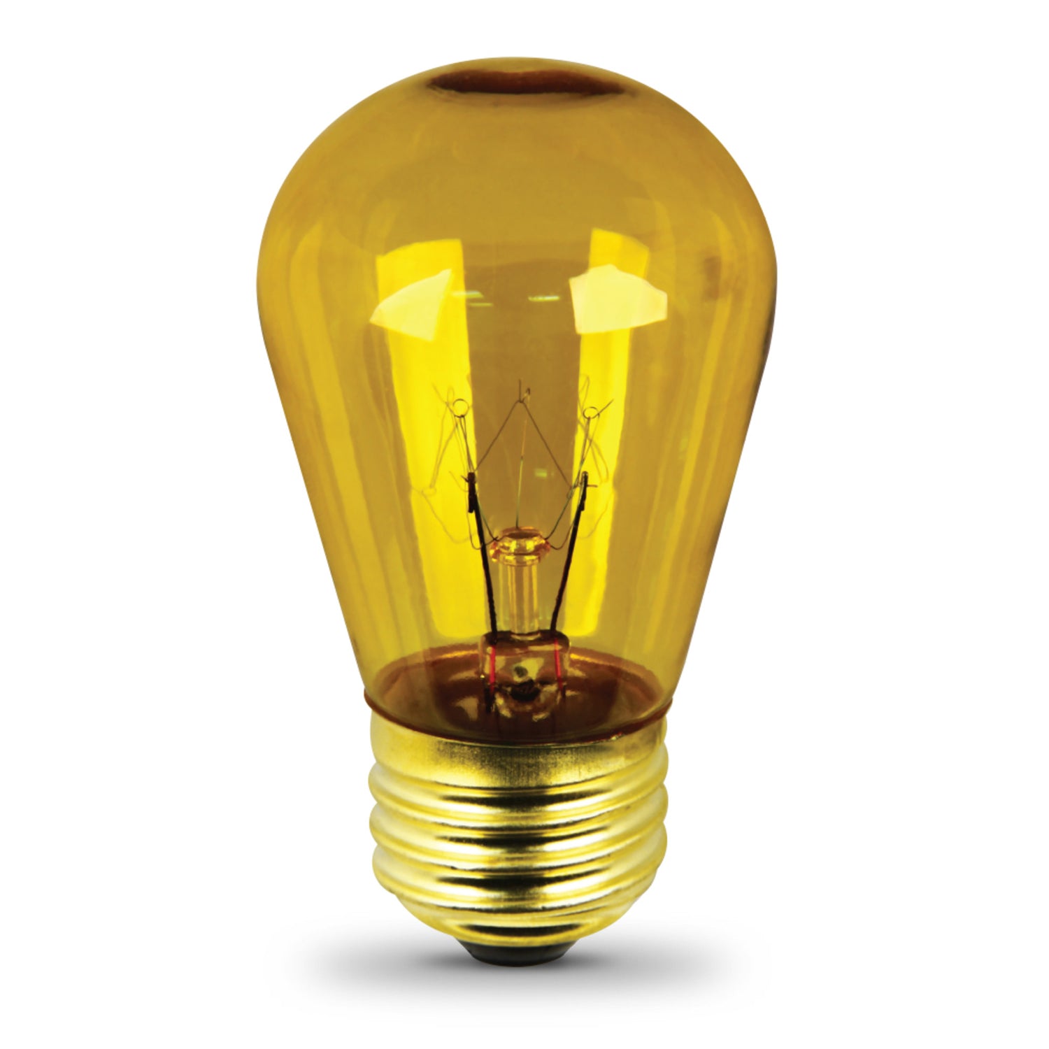 11W Yellow Light S14 Base (E26 Replacement) Exposed Filament Incandescent Sign Light Bulb