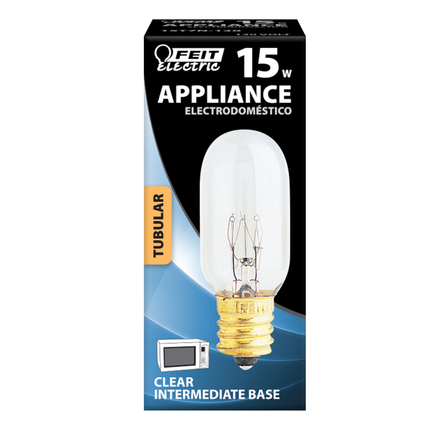 15W Soft White (2700K) Clear T7 (E17 Base) Dimmable Incandescent Sign and Appliance Light Bulb