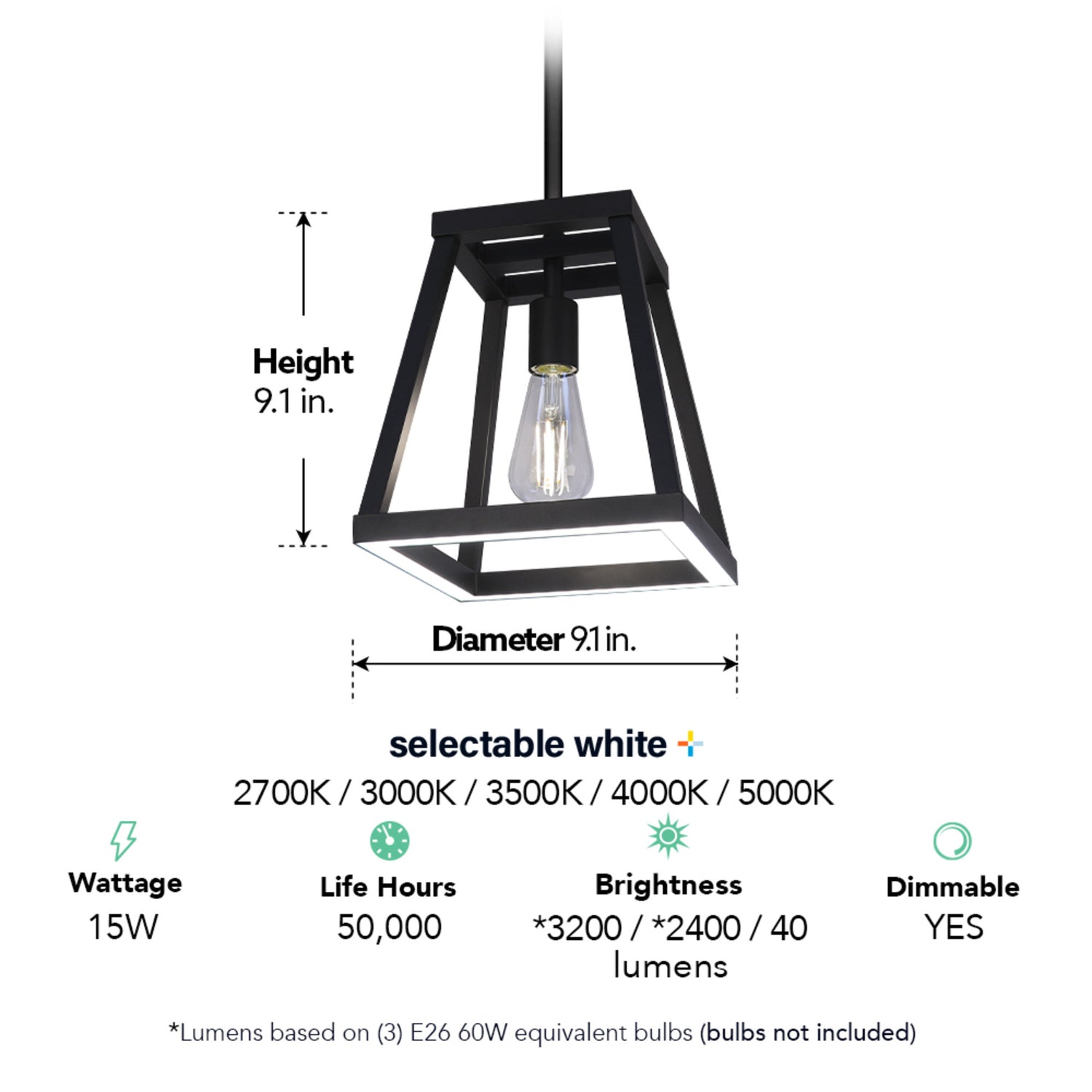 Katalyst Collection LED Decorative Single Light Pendant Matte Black