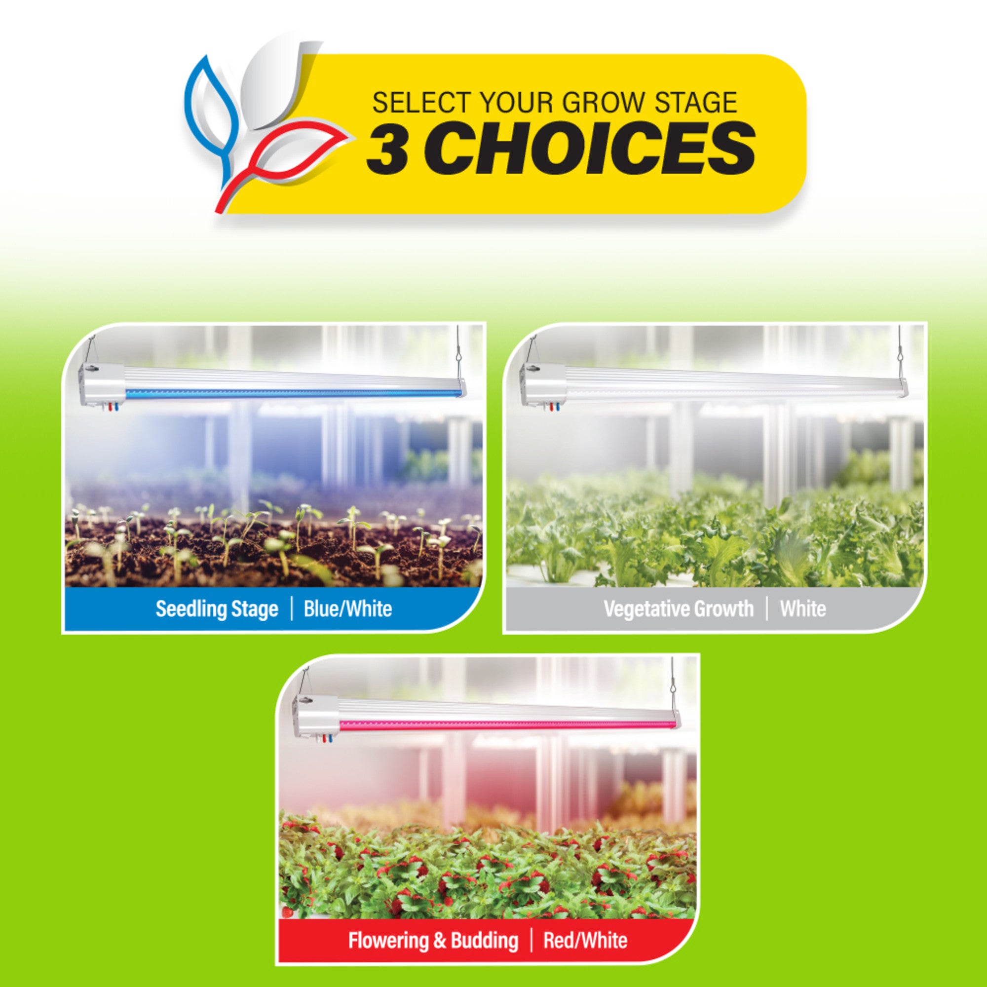 48 in. Vertical Mount Adjustable Spectrum 54w LED Grow Light