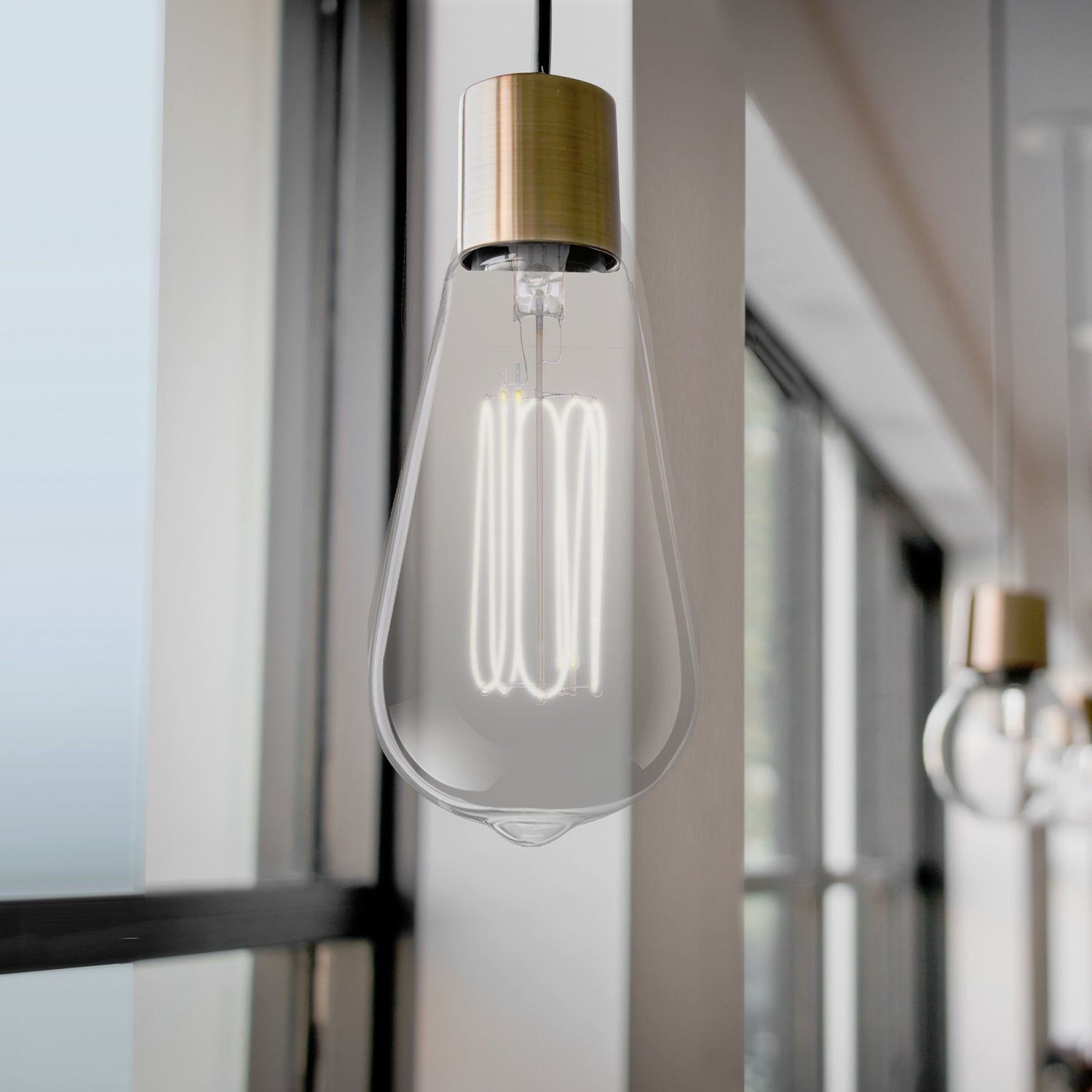 3.8W (40W Equivalent) ST19 E26 Dimmable Exposed Thin Filament Clear Glass Vintage Edison LED Light Bulb, Daylight (2-Pack)