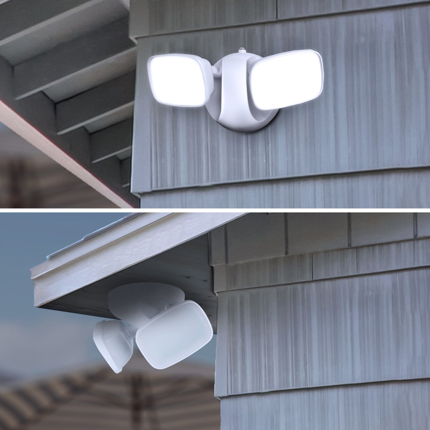 28W Daylight (5000K) Dusk to Dawn Photocell Sensor Outdoor Integrated LED Security Dual Head Flood Area Light