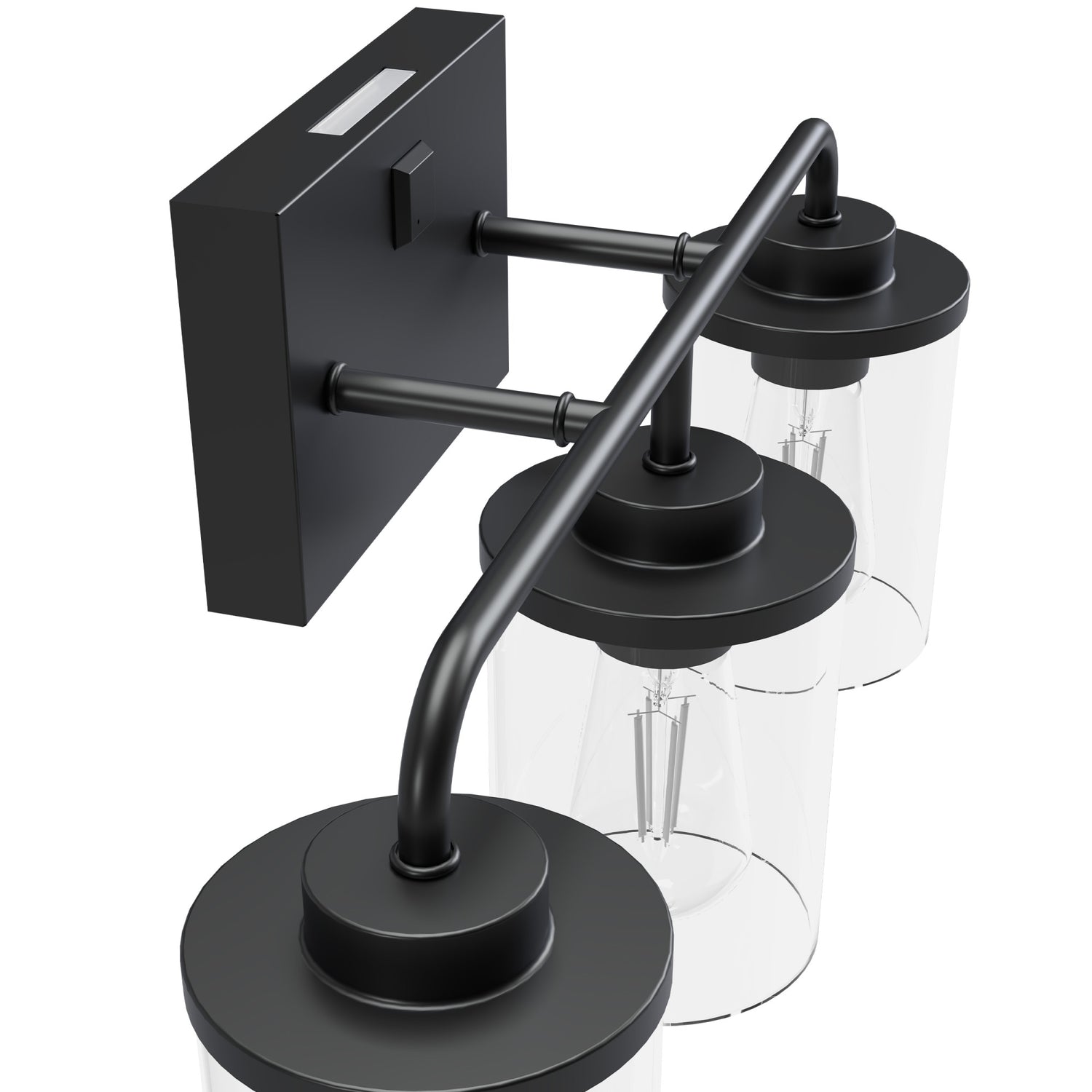 Chamblee 3-Light Vanity with Motion Night Light, Matte Black