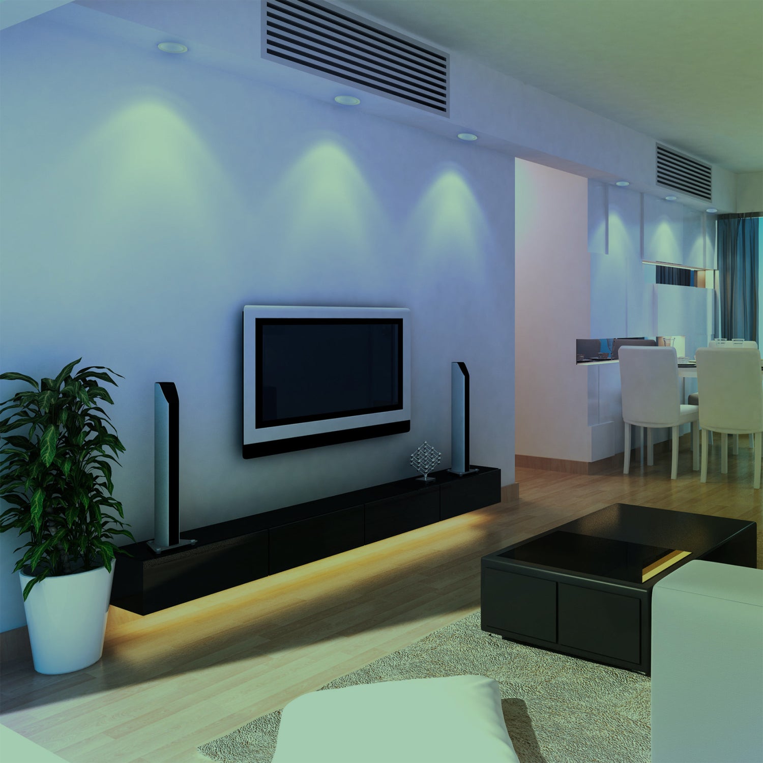 4 in. 8W (50W Replacement) Color Changing Alexa Google Siri Smart Wi-Fi Recessed Downlight