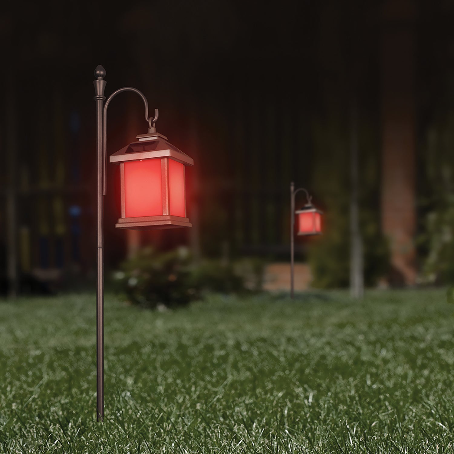 OneSync Landscape LED Square Solar Lantern
