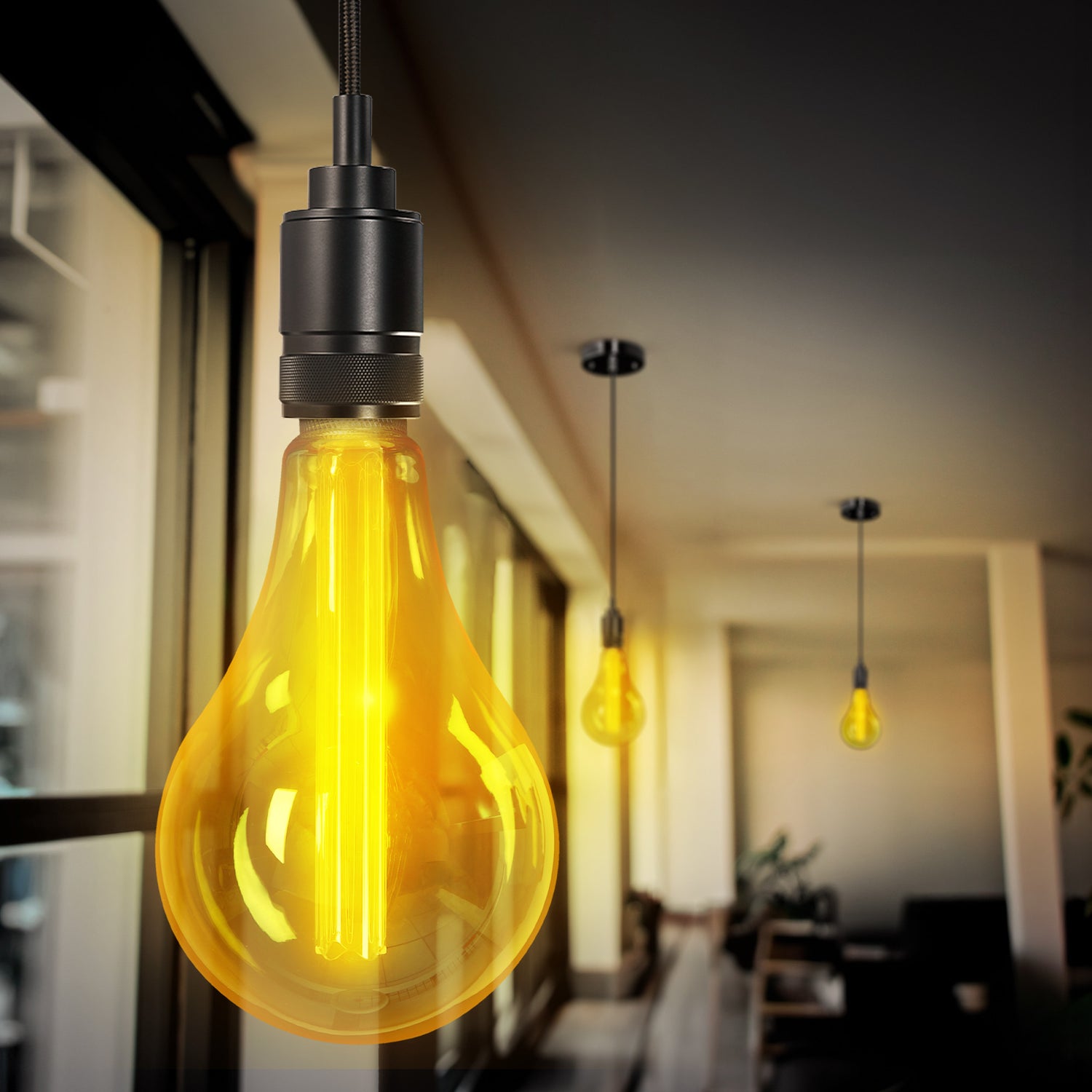 3.5W (60W Replacement) Warm Light (2100K) E26 Base PS50 Big Bulb Acrylic Filament LED