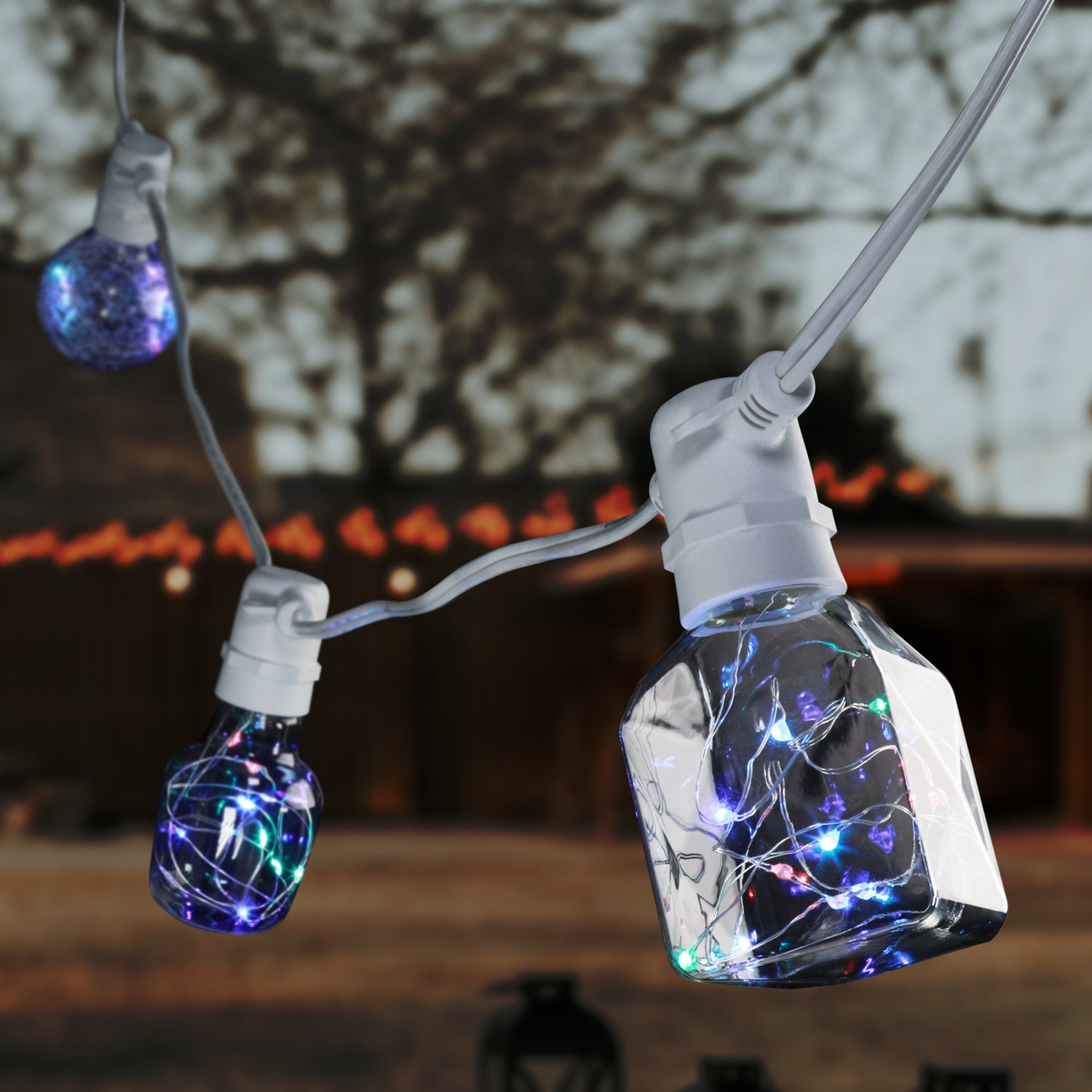 Crackle Glass RGB G25 LED Fairy Light